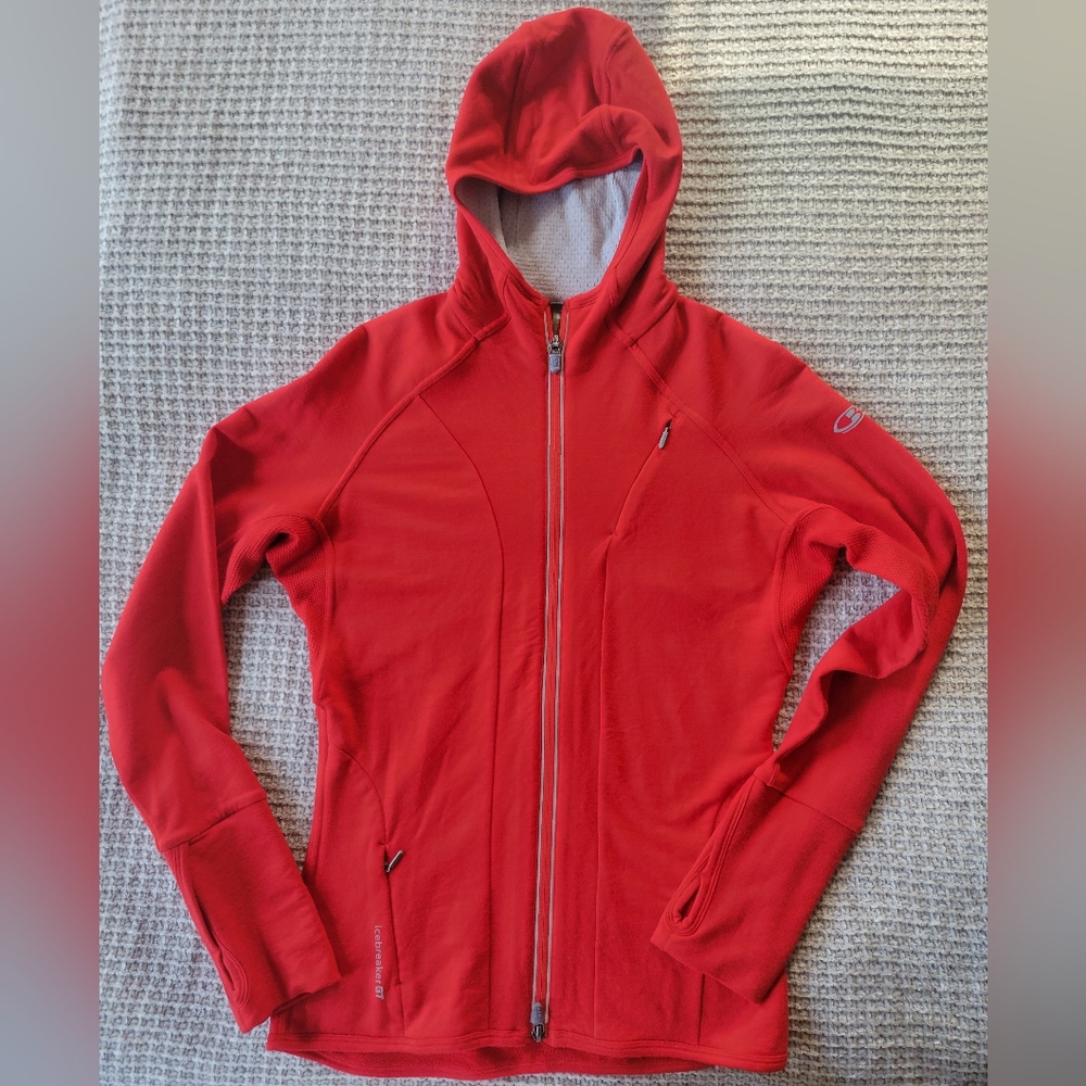Icebreaker Red Hooded Full-Zip Women's Jacket